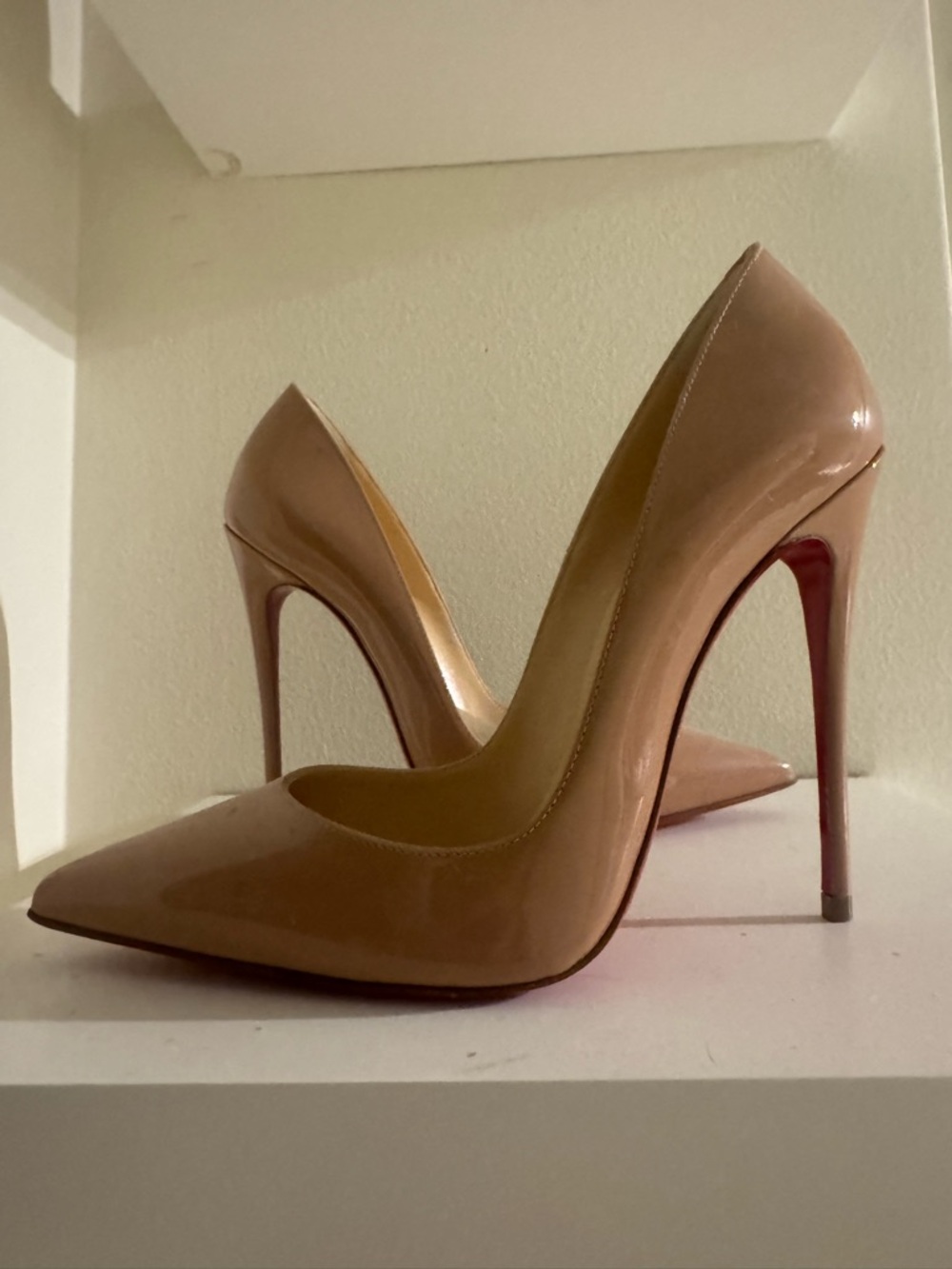 Christian Louboutin Nude Patent Pointed  so kate